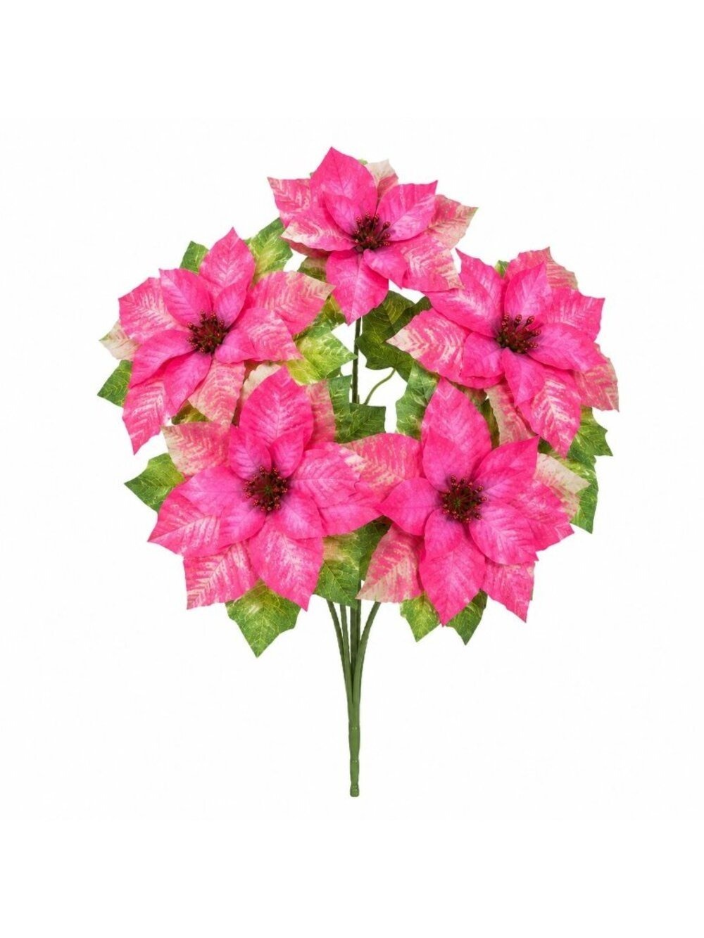 Pink Poinsettia Bush Artificial Christmas Flowers Holiday Floral